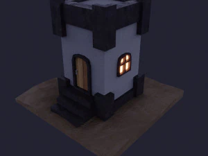Dark low poly fantasy set model 3D Model