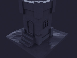 Dark low poly fantasy set model Modèle 3D