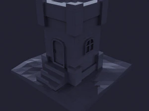 Dark low poly fantasy set model 3D Model