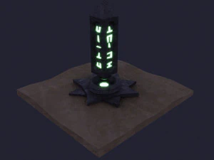 Dark low poly fantasy set model 3D Model