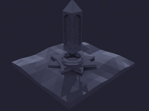 Dark low poly fantasy set model Modèle 3D