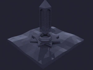 Dark low poly fantasy set model 3D Model