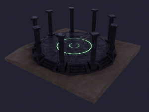 Dark low poly fantasy set model Modèle 3D