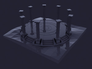 Dark low poly fantasy set model Modèle 3D
