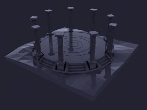 Dark low poly fantasy set model 3D Model
