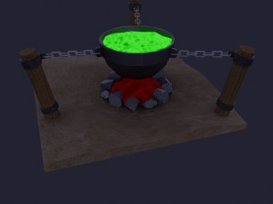 Dark low poly fantasy set model Modèle 3D