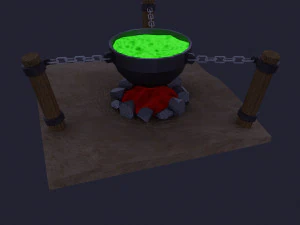 Dark low poly fantasy set model 3D Model