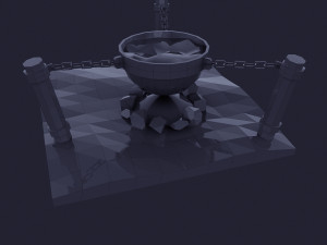 Dark low poly fantasy set model Modèle 3D