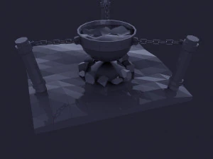 Dark low poly fantasy set model 3D Model