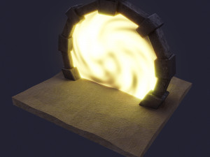 Dark low poly fantasy set model Modèle 3D