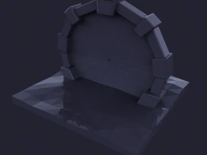 Dark low poly fantasy set model 3D Model