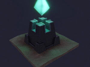 Dark low poly fantasy set model Modèle 3D