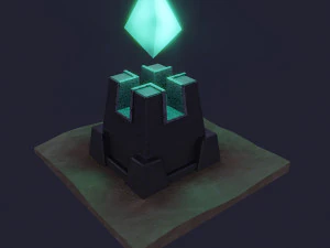 Dark low poly fantasy set model 3D Model