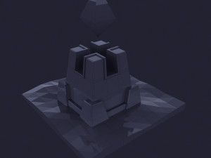 Dark low poly fantasy set model Modèle 3D