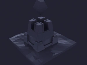 Dark low poly fantasy set model 3D Model