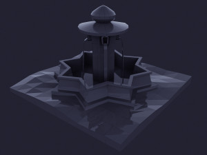 Dark low poly fantasy set model Modèle 3D