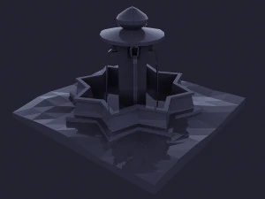 Dark low poly fantasy set model 3D Model