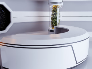 Scifi futuristic reception space interior 3D Модель