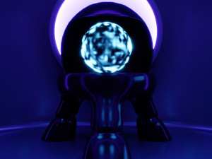 Scifi futuristic interiror purple spaceship Modelo 3D