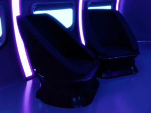 Vaisseau spatial violet int&eacute;rieur futuriste de science-fiction Modèle 3D