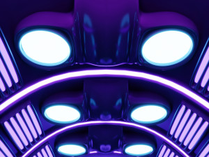 Scifi futuristic interiror purple spaceship Modelo 3D
