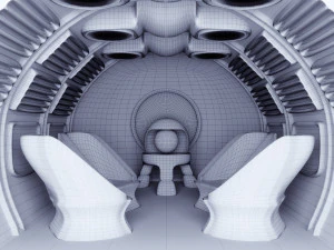 Vaisseau spatial violet int&eacute;rieur futuriste de science-fiction Modèle 3D