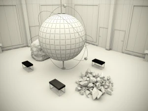 Int&eacute;rieur du mus&eacute;e de g&eacute;ologie et de l'espace Modèle 3D