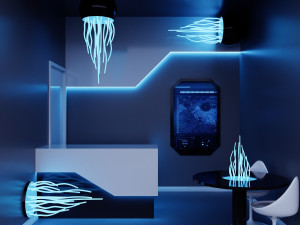 Scifi cyber futuristic jellyfish design reception 3D 模型
