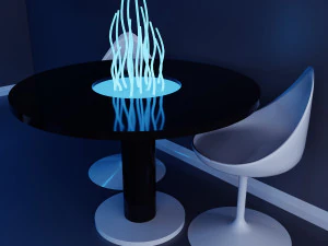 Recep&ccedil;&atilde;o de design futurista de &aacute;gua-viva cibern&eacute;tica de fic&ccedil;&atilde;o cient&iacute;fica Modelo 3D