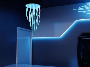 Recep&ccedil;&atilde;o de design futurista de &aacute;gua-viva cibern&eacute;tica de fic&ccedil;&atilde;o cient&iacute;fica Modelo 3D