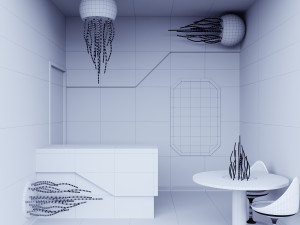 Scifi cyber futuristic jellyfish design reception 3Dモデル