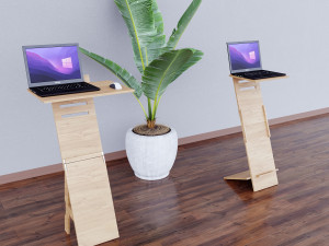 Mobile adjustable standing transforming table for laptop CNC 3D Model