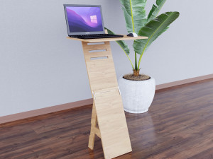 Mobile adjustable standing transforming table for laptop CNC 3D 模型