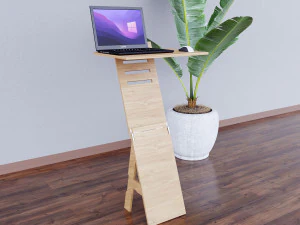Mobile adjustable standing transforming table for laptop CNC 3D Model