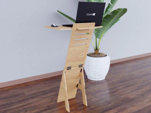 Mobile adjustable standing transforming table for laptop CNC 3D Model