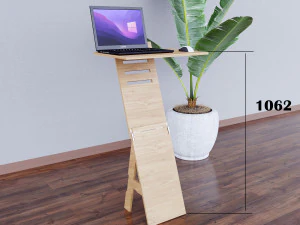Mobile adjustable standing transforming table for laptop CNC 3D Model