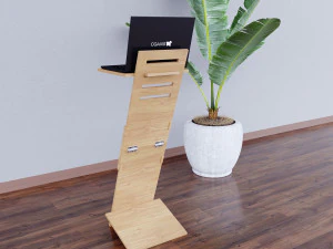 Mobile adjustable standing transforming table for laptop CNC 3D Model