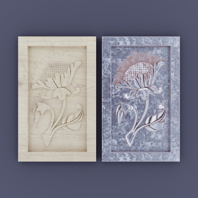 3d decor woodmetal pano flower cnc 3D Model .c4d .max .obj .3ds .fbx .stl .blend 