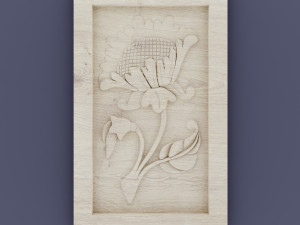 3d decor woodmetal pano flower cnc 3D Model