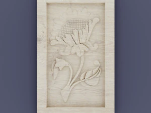 3d decor woodmetal pano flower cnc 3D Model