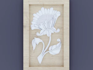 3d decor woodmetal pano flower cnc 3D Model
