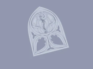Antique style wood chair back with dragon bas-relief 3D Model