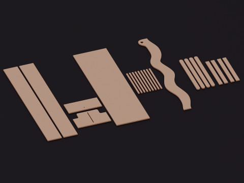Hire craft wooden hand street game CNC drawings available 3Dモデル