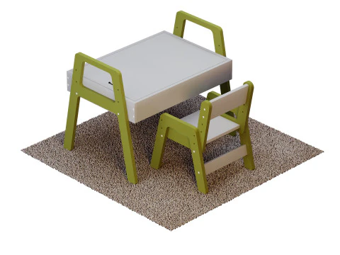 Set tavolo e sedia da coltivazione per bambini per CNC Modello 3D