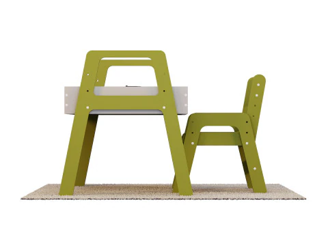 Set tavolo e sedia da coltivazione per bambini per CNC Modello 3D