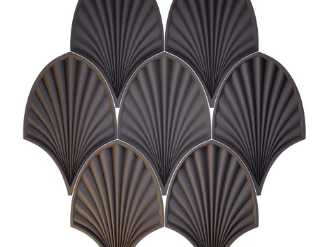 3D patterned tiles in the style of a flower petal 3D Model