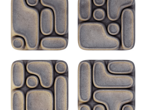 특이한 3D 패턴의 타일 3D 모델