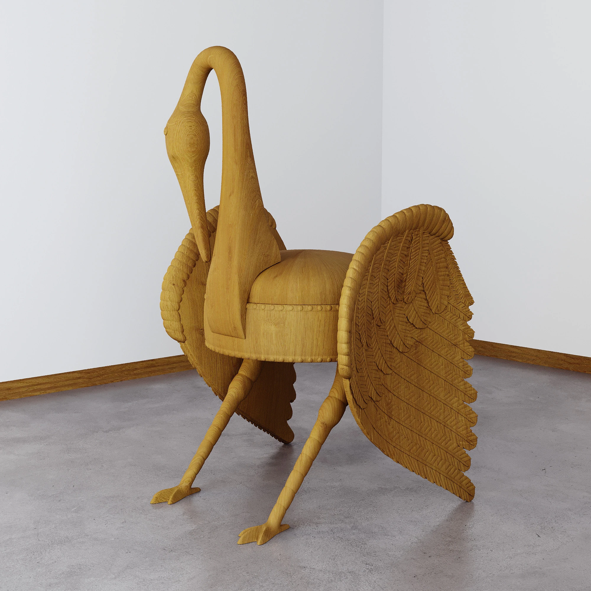 Vintage Bird-Style Chair 3D Model .c4d .max .obj .3ds .fbx .stl .blend 