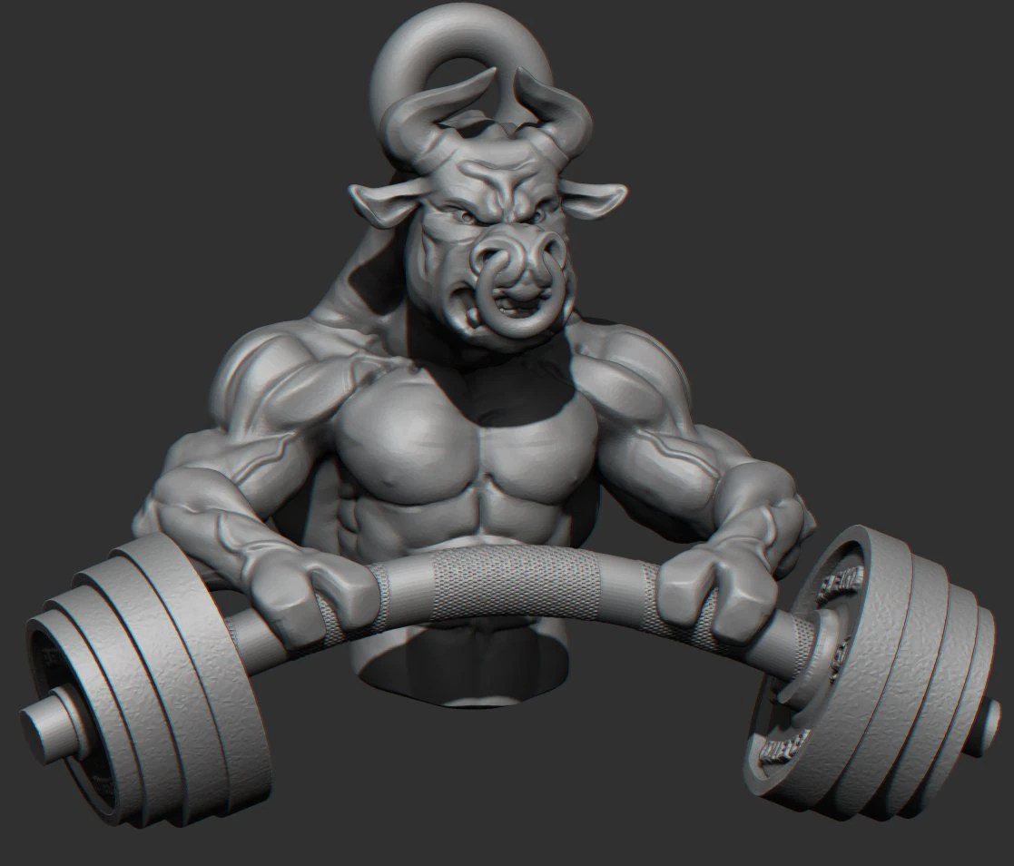bull pendant 3D Print Model .c4d .max .obj .3ds .fbx .stl .blend