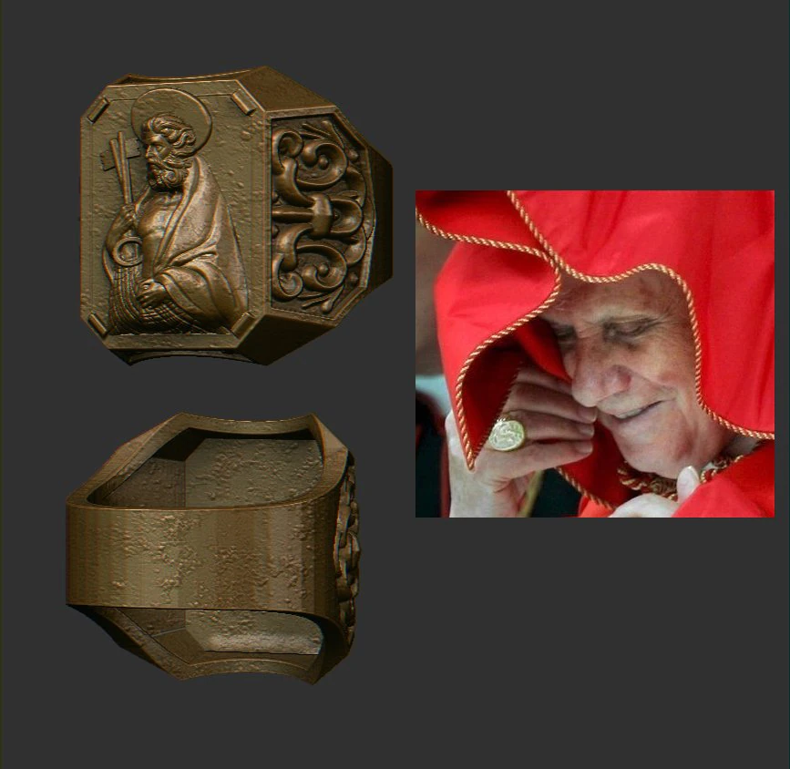the ring of the fisherman 3D Print Model .c4d .max .obj .3ds .fbx .stl .blend 